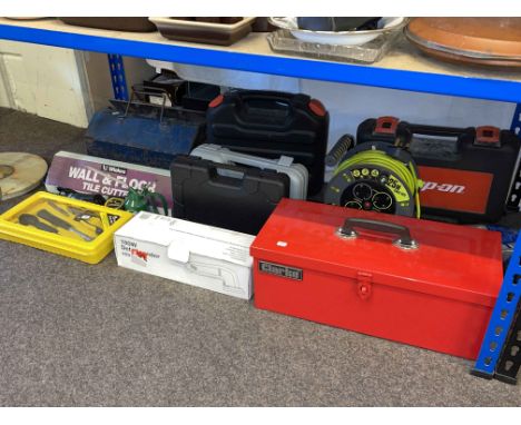 Collection of tools including little used socket set, power tools, etc.