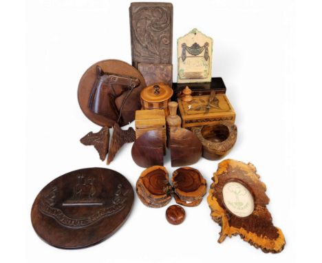 An Australian mallee tree photograph frame;&nbsp; &nbsp;six wine coasters;&nbsp; &nbsp;Red River Gum Australia wooden book en