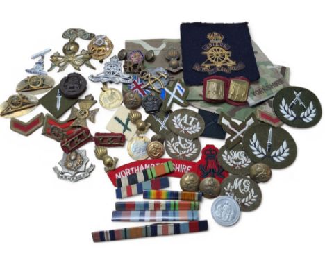 Militaria - a WW1 Italian Engineers helmet badge, recessed&nbsp; enameled no. 1 denoting regiment number; other badges includ