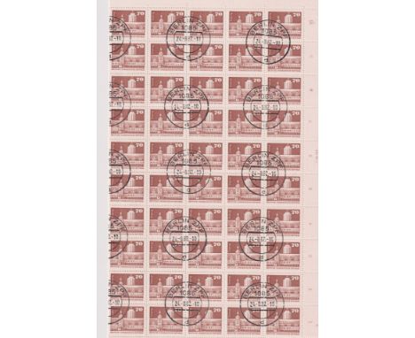 S tamps- A 32 page atock book of German mint and used and full sheets of cancelled to order stamps, Includes large blocks of 