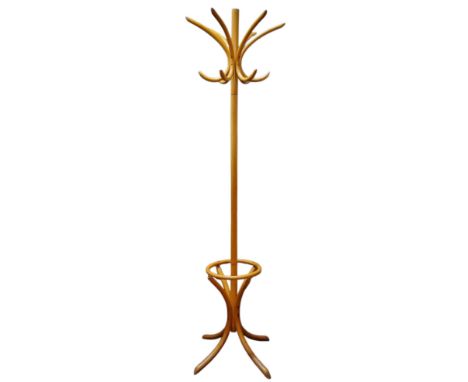 A bentwood coat stand, approximately 6ft in height