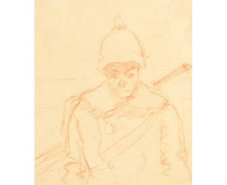 HENRYK GOTLIB (POLISH, 1890-1966), SOLDIER, unsigned, sketch, framed. 22.5cm by 19.5cm