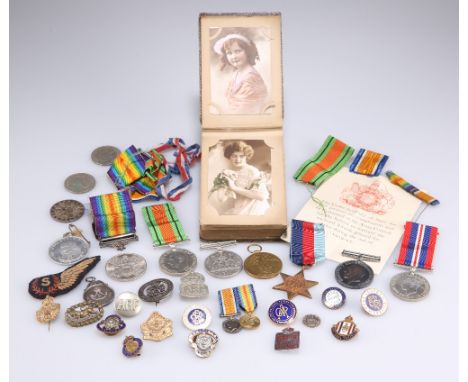 A COLLECTION OF WWI AND WWII MEDALS, comprising a&nbsp;WWI British War medal and a Victory medal, awarded to 74057 Private T.