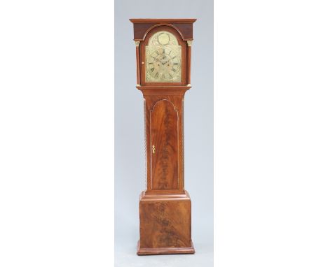 A GEORGE III MAHOGANY 8-DAY LONGCASE CLOCK, the 12.5-inch break arch brass dial, signed 'W Fenton Newcastle', with subsidiary