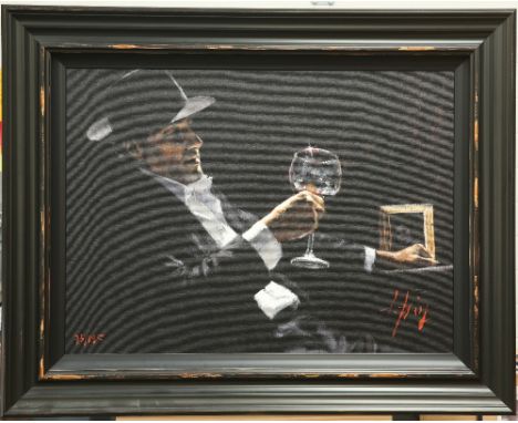 FABIAN PEREZ (BORN 1967), "TINTO II", limited edition giclee print on canvas, no. 73/195, framed with COA. 54.5cm by 74.5cm