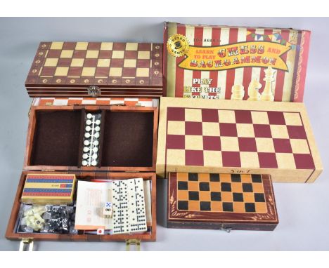 A Collection of Six Late 20th Century Games Compendia, Chess and Backgammon Sets Etc