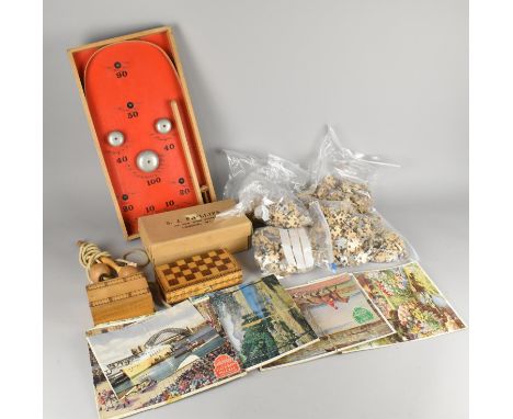 A Collection of Various Wooden Jigsaws, Bagatelle Board etc