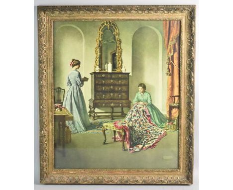 A Framed L. Campbell-Taylor Print, "The Patchwork Quilt", Subject 43x52cm