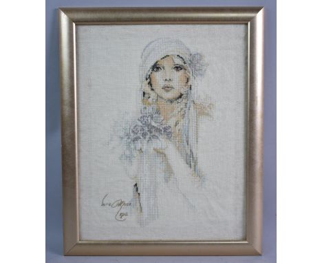 A Framed Tapestry, After Lara Moore Subject 27x34cm