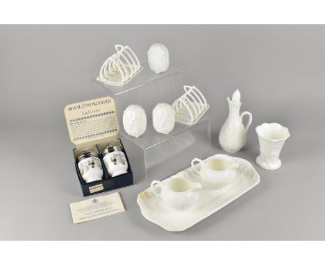 A Collection of Various Coalport Country Wares to Include Cruets, Jugs etc Together with a Pair of Boxed Royal Worcester Egg 
