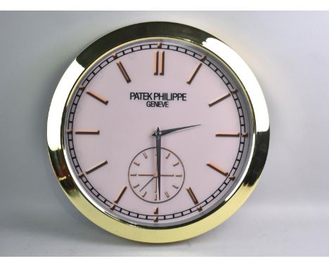 A Modern Patek Philippe Dealership Wall Clock with Battery Movement., 40cms Diameter