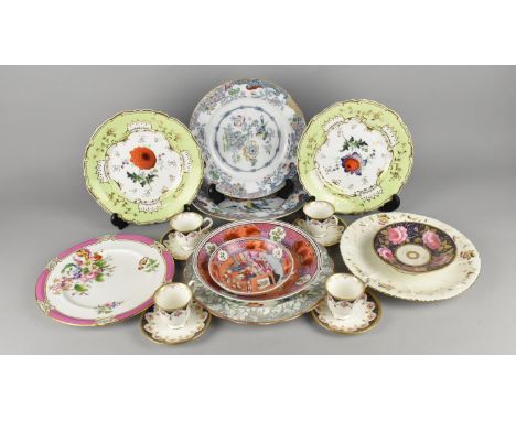 A Collection of Various 19th and 20th Century Ceramics to Comprise Porcelain Plates to Include Two Hand Painted Examples with