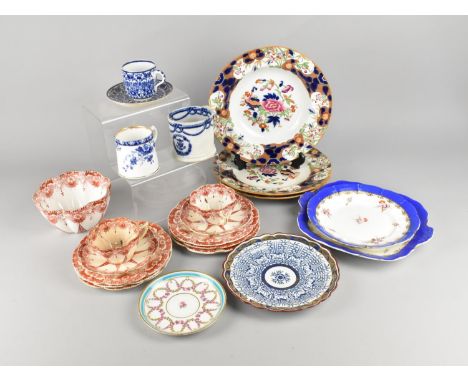 A Collection of Ceramics to Comprise 18th Century Royal Lily Worcester Plate, Wileman Teawares etc (Various Condition)