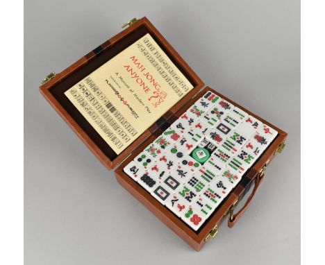 A Late 20th Century Cased Mahjong Set, with Booklet, Instructions Etc, 23.5cms Wide