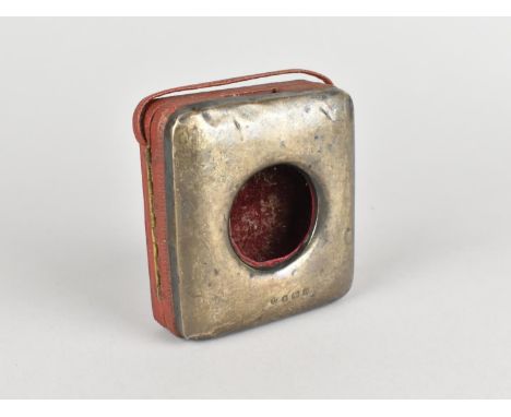 A Silver Mounted Pocket Watch Holder, with Hinged Front and Easel Back, Birmingham Hallmark, 8cm Square