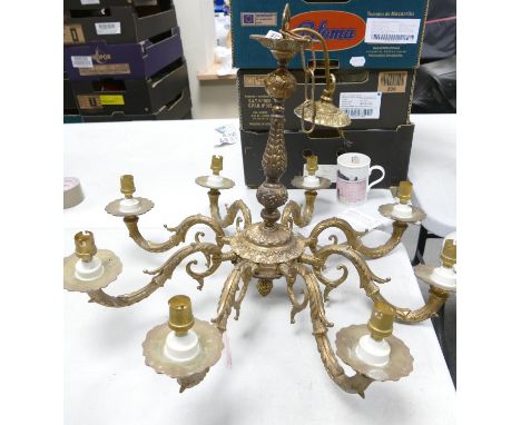 8 branch Brass  Ceiling Light Fitting: diameter at widest  64cm 