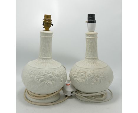 Portmeirion Parian Pair of Lamp Bases: height 34cm(2) 