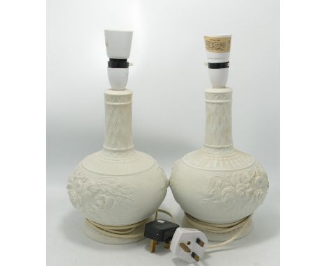 Portmeirion Parian Pair of Lamp Bases: height 34cm(2) 