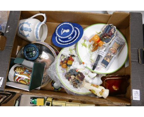 A mixed collection of items to include: Wedgwood Jasper &amp; Queensware items, Caverswall tankard, decorative plates, Boxed 