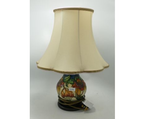 Moorcroft Anna Lilly Patterned Lamp Base &amp; Shade : total height 40cm 