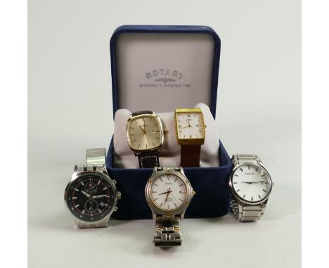 Two Gents Gold Plated Rotary Dress watches: together with Accurist, Sekonda &amp; Seiko Similar items 