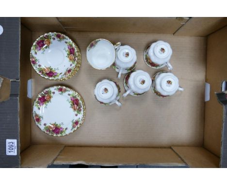 Royal Albert Old Country Rose Patterned Cups, Saucers &amp; Side plates: 