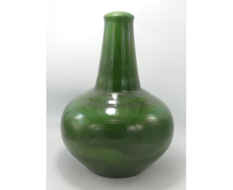Large Beswick Mid Century Mottle Green Lamp Base: height 36cm 