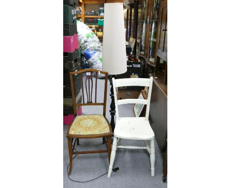 Painted Farmhouse Chair: similar inlaid chair &amp; modern standard lamp(3) 
