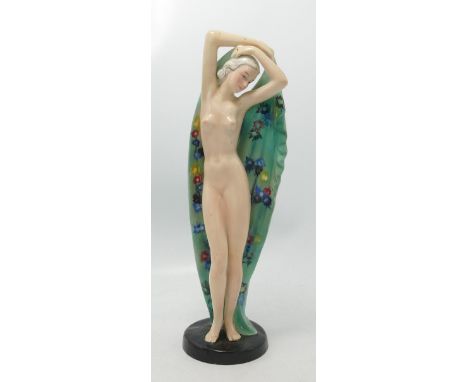 Goldscheider Type Nude Lady Figure: crazing noted to torso, height 27cm 