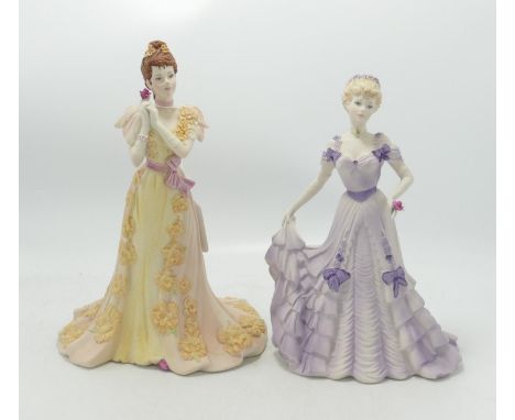 Coalport Matt Age of Elegance Figures: Midsummer Dream &amp; First Waltz(2) 