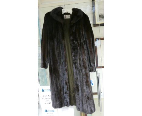 One Ranch Mink Fur 3/4 length Coat: approx size 10/12: valuation of £3000 dated 1983 by Mister Monty Master Furriers attached