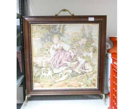 Reproduction Tapestry Type Fire Screen: 