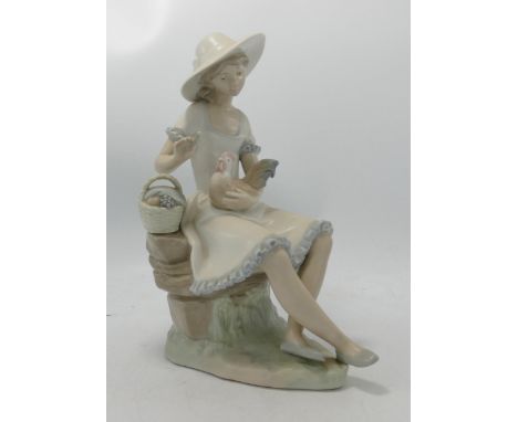 Large Nao Pottery Figure of Farmers Daughter: height 24cm 