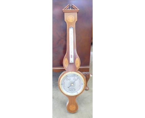 Reproduction Inlaid Banjo Barometer: height 80cm 