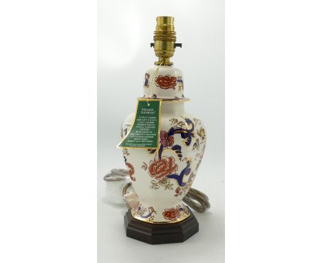 Masons Blue Manadlay Patterned Lamp Base: height 30cm 