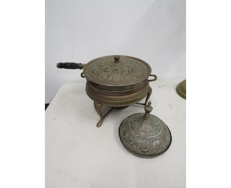 Brass chafing set and lidded item