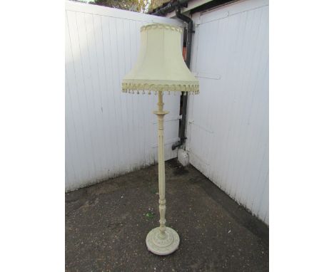 Painted wooden floor lamp with shade&nbsp;