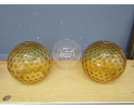 3 Vintage glass globe lamp shades&nbsp;