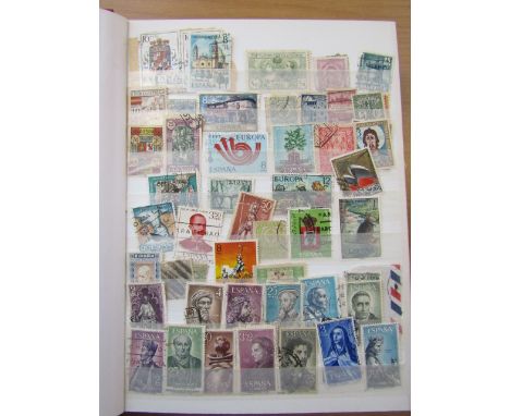 Malta popular loose leaf about 14 pages Malta Vic to ERII plus a stock book with some Spain stamps
