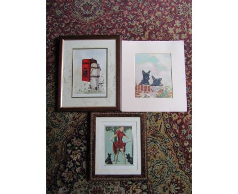 Janet Sheath Post Box print, limited numbered (154/575) and pencil signed bottom right and 2 other&nbsp; prints to include Sc