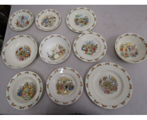 Royal Doulton Bunnykins various plates, saucers and bowls