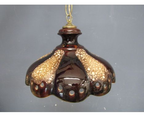 West German style ceramic Fat Lava pendant lamp shade