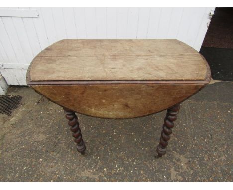 Oak&nbsp; gate legged table with barley twist legs&nbsp;