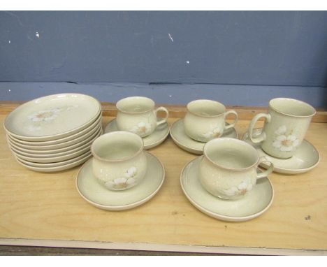 Denby tableware 4 cups, 1 mug, 5 saucers and 8 side plates