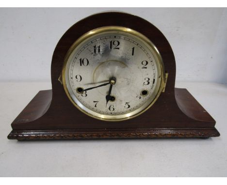 Napoleon hat mantel clock glass cracked but present