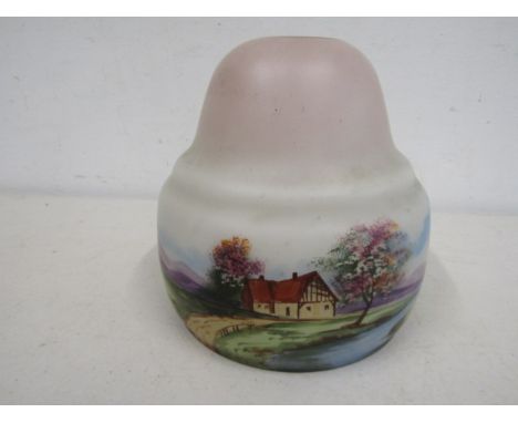 A vintage hand painted light shade