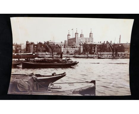 James Valentine (1815-1880) - an albumen print depicting the Tower of London from the Thames, marked 3634 J.V to the bottom, 