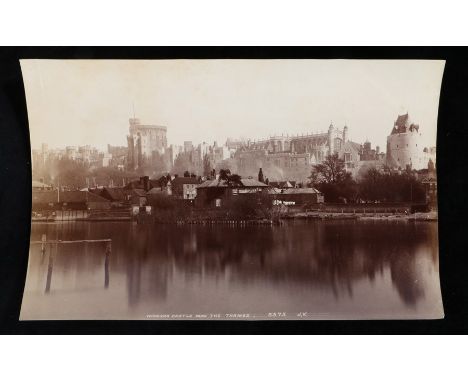 James Valentine (1815-1880) - an albumen print depicting Windsor Castle from the Thames, marked 3375 J.V to the bottom, 20cm 