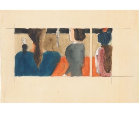 (See English version below)Oskar Schlemmer (Stuttgart  1888 – 1943 Baden-Baden). „Sechs Frauen in räumlicher Anordnung“. Um 1