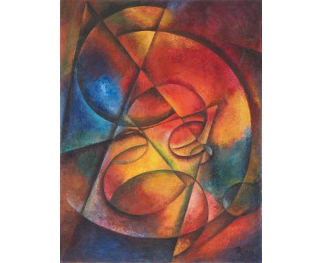 (See English version below)Thomas Ring (Nürnberg 1892 – 1983 Schärding/Österreich). „Roter Gong“ / „Rote Stimme“. 1920Öl auf 